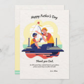 Carte de Fête des pères de pêche père et fils (Devant / Derrière)