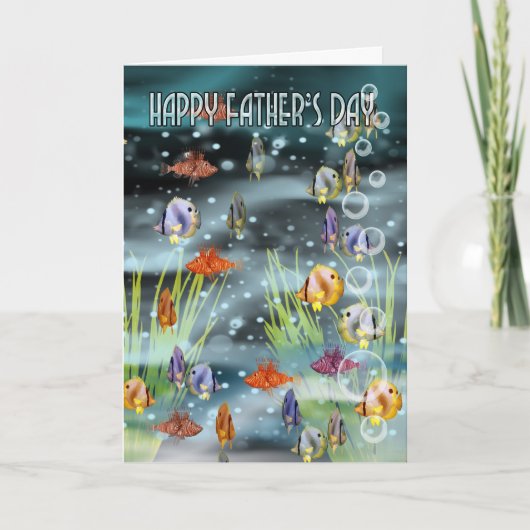 Carte de Fête des pères de poisson - Carte de pois (Devant)