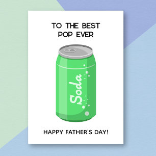 Carte de Fête des pères de Pun Pop Soda Vert amusa