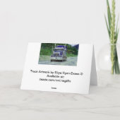 Carte de Fête des pères de remorquage semi-camion  (Dos)