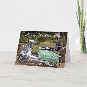 CARTE DE FÊTE DES PÈRES DE SCOOTER DE LAMBRETTA