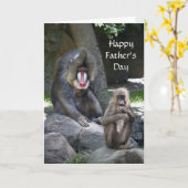 Carte de fête des pères de singe de Mandrill (Fleur jaune)