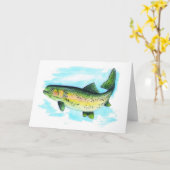 Carte de Fête des pères de truite (grande impressi (Fleur jaune)