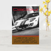 Carte de fête des pères "de voiture rapide" (Fleur jaune)