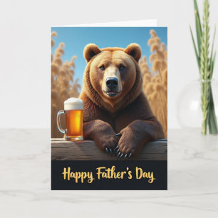 Carte de fête des pères douce avec un ours sourian