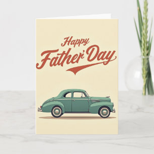 Carte de fête des pères douce avec une voiture sar
