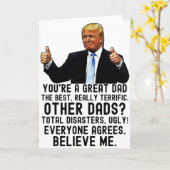 Carte de fête des pères drôle de Trump (Fleur jaune)