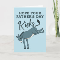 Carte de Fête des pères Drôle Kicking Donkey