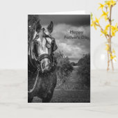 Carte de Fête des pères du cheval de travail (Fleur jaune)