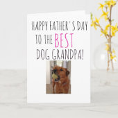 Carte de fête des pères du chien à chien GRANDPA (Fleur jaune)