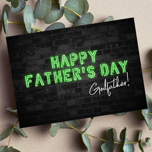 Carte de Fête des pères du cool Neon Happy pour pa