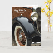 Carte de Fête des Pères Elegant Auto Design (Fleur jaune)