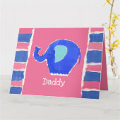 Carte de fête des pères éléphant mignon personnali (Fleur jaune)