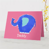 Carte de Fête des Pères éléphant mignon personnali (Fleur jaune)