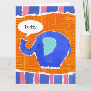 Carte de Fête des Pères Éléphant Mignon Personnali