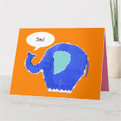 Carte de fête des pères éléphant mignon personnali (Devant)