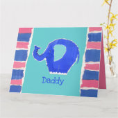 Carte de fête des pères éléphant mignon personnali (Fleur jaune)