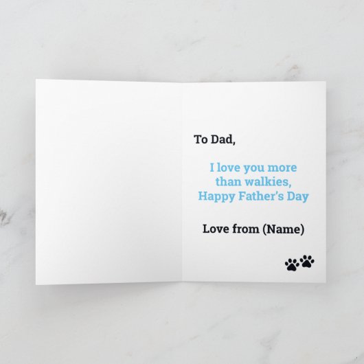 Carte de Fête des pères Femme Blue Merle French Bu (Intérieur)