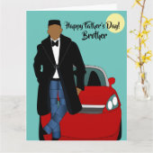 Carte de Fête des pères Frère Africain-Américain (Fleur jaune)