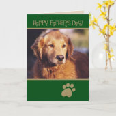 Carte de Fête des pères Golden Retriever (Fleur jaune)