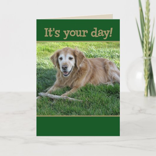 Carte de Fête des pères Golden Retriever (Devant)