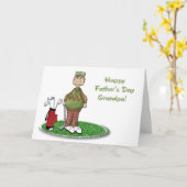Carte de Fête des pères Golf Grand-père (Fleur jaune)
