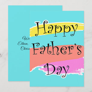Carte de Fête des pères Happy Peinture Art personn