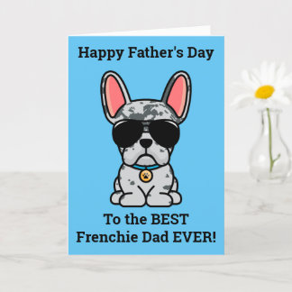 Carte de Fête des pères Homme Blue Merle French Bu