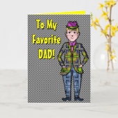 Carte de Fête des pères homme chargée (Fleur jaune)