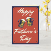 Carte de fête des pères joyeuse bières de style ré (Fleur jaune)