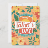 Carte de Fête des pères Joyeuse Floral Retro (Devant)