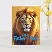 Carte de Fête des Pères Lion Doré (Fleur jaune)