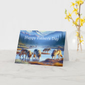 Carte de fête des pères Loup Pack (Fleur jaune)