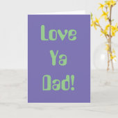 Carte de Fête des Pères Love Ya Dad Violet Vert 70 (Fleur jaune)