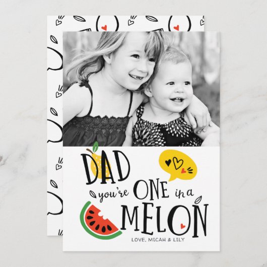 Carte de Fête des pères Melon Dad (Devant / Derrière)