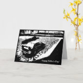 Carte de Fête des pères Mitsubishi EVO IX (Fleur jaune)