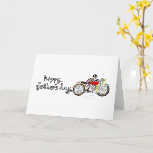 Carte de fête des pères motard (Fleur jaune)