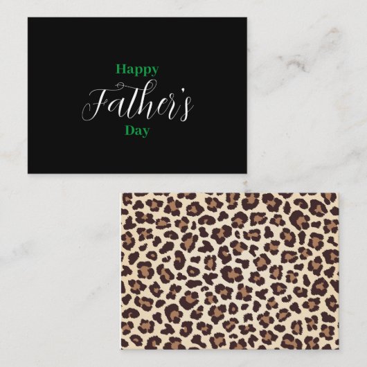 Carte de Fête des Pères noire et simple (Devant / Derrière)