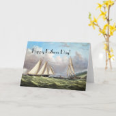 Carte de Fête des pères Ocean pour bateaux à voile (Fleur jaune)