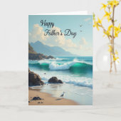 Carte de Fête des Pères Ocean View Love (Fleur jaune)