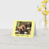 Carte de fête des pères - ours CUB de détente (Fleur jaune)