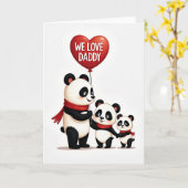 Carte de fête des pères Panda Joyeux (Fleur jaune)