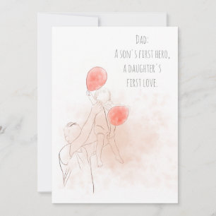 Carte de fête des pères papa et enfant