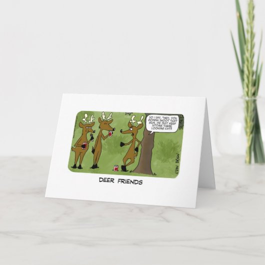 Carte de Fête des pères papa Joke - Deer Friends (Devant)
