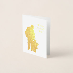 Carte de Fête des pères Papa 'n' Kiddo Silhouette 