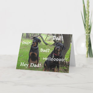Carte de Fête des pères Papa Rottweiler