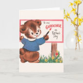 Carte de Fête des pères parrain vintage (Fleur jaune)