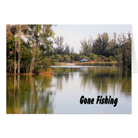 Carte de fête des pères, pêche terminée (Devant horizontal)