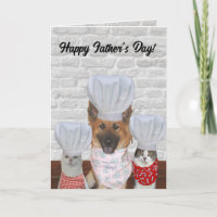 Carte de fête des pères personnalisable avec chien