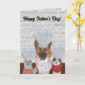 Carte de Fête des Pères personnalisable Chien Mign (Fleur jaune)